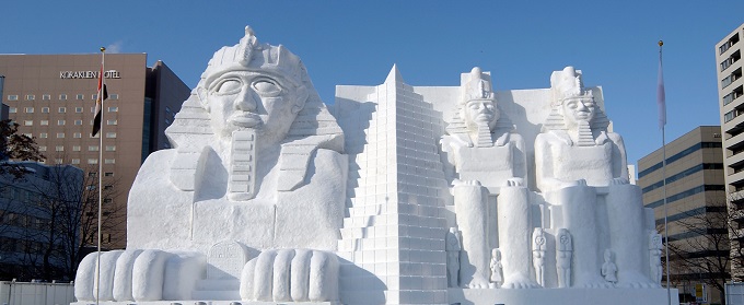 snow sculpture sphinx