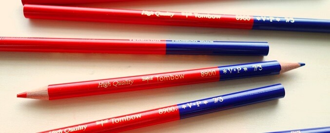 red and blue pencil