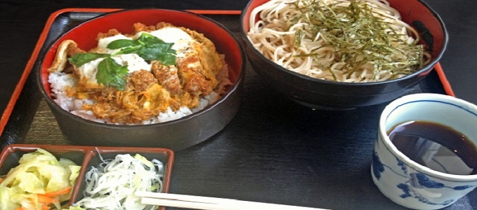katsudon and soba(buckwheat noodle)