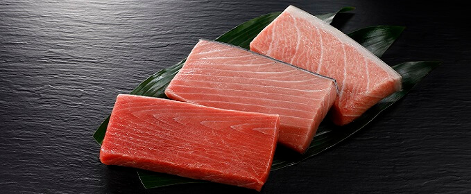 tuna parts, akami, toro and otoro
