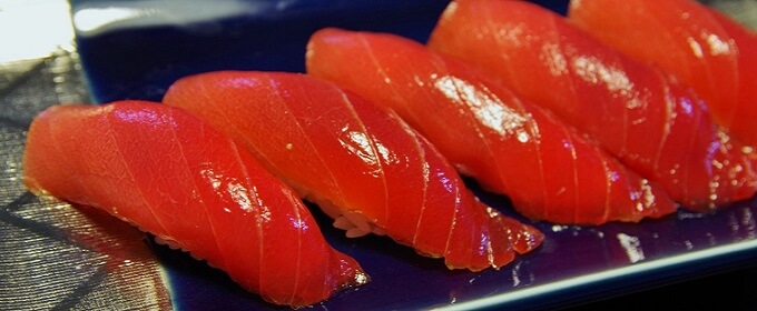 tuna zuke sushi(maguro zuke sushi)